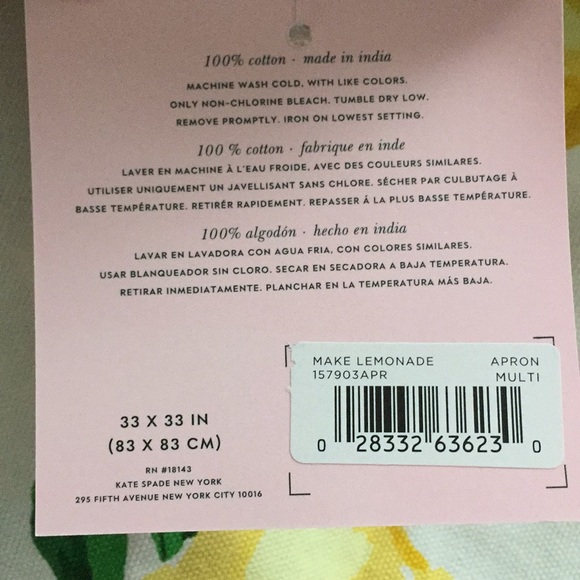 NWTs Kate Spade make lemonade Apron - Picture 6 of 8